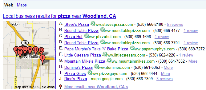 Google Local Business Results